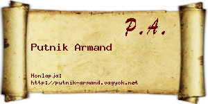 Putnik Armand névjegykártya